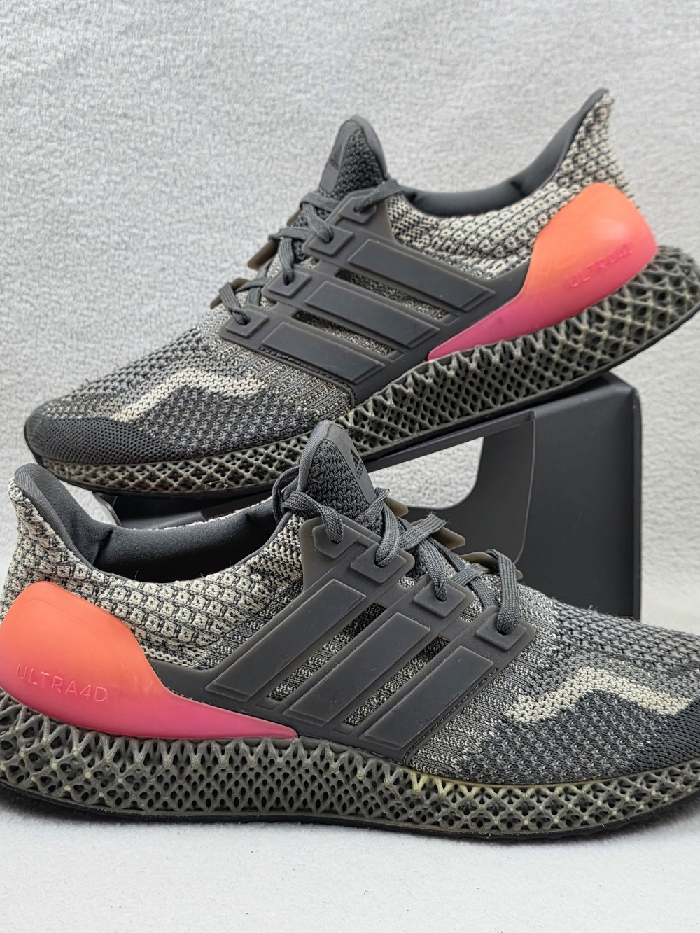 adidas Ultra 4D 5.0 Running Shoes Sneaker Gray Pink Five Men's Size 11.5 G58161